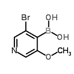 structure of CAS# 612845-45-1, (3-Bromo-5-methoxy-4-pyridinyl)boronic acid;(3-Bromo-5-methoxy-4-pyridinyl)-boronic acid;(3-Bromo-5-methoxy-4-pyridinyl)-boronicacid;3-bromo-5-methoxypyridine-4-boronic acid