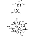 CAS#: 61498-94-0， (7S,9E,11S,12R,13S,14R,15R,16R,17S,18S,26E)-2,15,17,29-Tetrahydroxy-11-Methoxy-3,7,12,14,16,18,22-Heptamethyl-26-{[(4-Methyl-1-Piperazinyl)Amino]Methylene}-6,23,27-Trioxo-8,30-Dioxa-24-Azatetracyclo[2 3.3.1.1<Sup>4,7</Sup>.0<Sup>5,28</Sup>]Triaconta-1(28),2,4,9,19,21,25(29)-Heptaen-13-Yl Acetate - 5-(3,4,5-Trimethoxybenzyl)-2,4-Pyrimidinediamine (1:1)