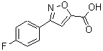 structure of CAS# 618383-48-5, 3-(4-Fluorophenyl)-1,2-oxazole-5-carboxylic acid;3-(4-fluorophenyl)-5-isoxazolecarboxylic acid;3-(4-Fluorophenyl)isoxazole-5-carboxylic acid;3-(4-Fluoro-phenyl)-isoxazole-5-carboxylic acid