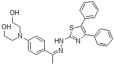 CAS 登录号:61930-49-2, 4-(二(2-羟基乙基)氨基)苯乙酮-(4,5-二苯基噻唑基)-2-腙