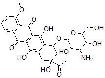 CAS#: 62414-01-1， (8S-cis)-10-((3-Amino-2,3-Dideoxy-alpha-L-Ribo-Hexopyranosyl)Oxy)-7,8,9,10-Tetrahydro-6,8,11-Trihydroxy-8-(Hydroxyacetyl)-1-Methoxy-5,12-Naphthacenedione