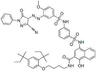 CAS#: 62592-60-3， N-[4-[2,4-Bis(1,1-Dimethylpropyl)Phenoxy]Butyl]-4-[[[3-[[[3-[(3-Cyano-4,5-Dihydro-5-Oxo-1-Phenyl-1H-Pyrazol-4-Yl)Azo]-4-Methoxyphenyl]Sulfonyl]Amino]Phenyl]Sulfonyl]Amino]-1-Hydroxy-2-Naphthalenecarboxamide