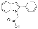 structure of CAS# 62663-25-6, (2-Phenyl-1H-Indol-1-Yl)Acetic Acid;2-(2-Phenyl-1-Indolyl)Acetate;2-(2-Phenylindol-1-Yl)Ethanoate;Zinc03888670