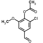 结构式 CAS# 63055-10-7, 2-氯-4-甲酰基-6-甲氧基苯基乙酸酯