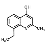 structure of CAS# 63136-23-2, 8-Ethyl-2-Methyl-4(1H)-Quinolinone;8-Ethyl-2-methyl-4(1H)-quinolinone ([62510-41-1]);8-Ethyl-2-methyl-4-quinolinol;8-Ethyl-2-methylquinolin-4-ol, 8-Ethyl-4-hydroxyquinaldine
