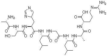 CAS#: 63555-63-5， L-Alanyl-L-Seryl-L-Histidyl-L-Leucylglycyl-L-Leucyl-L-Alanyl-L-Arginine