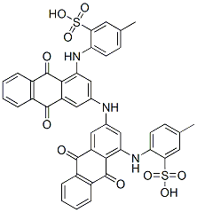 CAS 登录号：6358-61-8， 2,2'-[亚氨基二[(9,10-二氢-9,10-二氧代蒽-3,1-二基)亚氨基]]二[5-甲基苯磺酸]