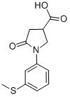 structure of CAS# 63674-52-2, 1-[3-(Methylthio)Phenyl]-5-Oxo-Pyrrolidine-3-Carboxylic Acid;(3S)-1-(3-Methylsulfanylphenyl)-5-Oxo-Pyrrolidine-3-Carboxylate;(3S)-1-[3-(Methylthio)Phenyl]-5-Oxo-3-Pyrrolidinecarboxylate;(3S)-5-Keto-1-[3-(Methylthio)Phenyl]Pyrrolidine-3-Carboxylate