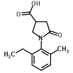 CAS#: 63674-54-4， 1-(2-Ethyl-6-Methylphenyl)-5-Oxo-3-Pyrrolidinecarboxylic Acid