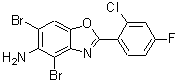 CAS#: 637303-08-3， 4,6-Dibromo-2-(2-chloro-4-fluorophenyl)-1,3-benzoxazol-5-amine