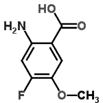 结构式 CAS# 637347-90-1, 2-氨基-4-氟-5-甲氧基苯甲酸