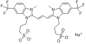 CAS#: 63815-86-1， 1-Methyl-3-Sulfopropyl-5-Trifluoromethyl-2-(3-(1-Methyl-3-Sulfopropyl-5-Trifluoromethyl Benzimidazolinylidene)-1-Propenyl) Benzimidazolium Hydroxide, Inner Salt, Sodium Salt