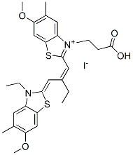 CAS#: 63815-95-2， 3-(2-Carboxyethyl)-2-[2-[(3-Ethyl-6-Methoxy-5-Methyl-3H-Benzothiazol-2-Ylidene)Methyl]But-1-Enyl]-6-Methoxy-5-Methylbenzothiazolium Iodide