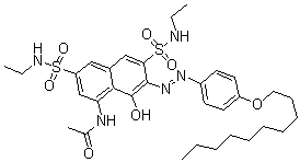 CAS#: 63870-36-0， N-[7-[[4-(Decyloxy)Phenyl]Azo]-3,6-Bis[(Ethylamino)Sulfonyl]-8-Hydroxy-1-Naphthalenyl]-Acetamide