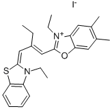 CAS#: 63870-45-1， 5,6-Dimethyl-2-(2-(3-Ethyl-2-(3)-Benzothiazolylidene)Methyl)-1-Butenyl)-3-Ethyl-Benzoxazolium Iodide