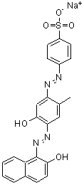 CAS#: 6406-60-6， Sodium 4-((5-hydroxy-4-((2-hydroxy-1-naphthyl)azo)-2-methylphenyl)azo)benzenesulphonate
