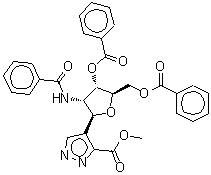 CAS#: 640725-69-5， (1S)-1,4-Anhydro-3,5-di-O-benzoyl-2-(benzoylamino)-2-deoxy-1-[3-(methoxycarbonyl)-1H-pyrazol-4-yl]-D-ribitol