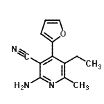 CAS#: 640757-13-7， 2-Amino-5-ethyl-4-(2-furyl)-6-methylnicotinonitrile