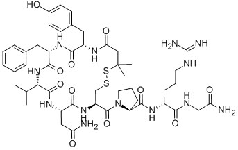 CAS#: 64158-84-5， 3-Mercapto-3-Methyl-Butyryl-Tyr-Phe-Val-Asn-Cys-Pro-D-Arg-Gly-NH2