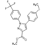 CAS#: 641639-55-6， Methyl 5-[4-(methylsulfanyl)phenyl]-1-[4-(trifluoromethyl)phenyl]-1H-pyrazole-3-carboxylate