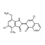 CAS#: 6424-71-1， 5-Chloro-2-(4-Chloro-1-Oxo-2(1H)-Naphthalenylidene)-7-Methoxy-4-Methyl-1,2-Dihydro-3H-Indol-3-One