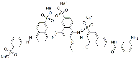 CAS#: 6428-19-9， Tetrasodium 5-[[6-[(3-Aminobenzoyl)Amino]-1-Hydroxy-3-Sulphonato-2-Naphthyl]Azo]-6-Ethoxy-8-[[7-Sulphonato-4-[(3-Sulphonatophenyl)Azo]Naphthyl]Azo]Naphthalene-2-Sulphonate