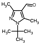 结构式 CAS# 647824-51-9, 3,5-二甲基-1-(2-甲基-2-丙基)-1H-吡唑-4-甲醛