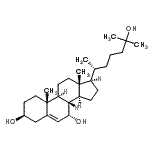 structure of CAS# 64907-22-8, (3beta,7alpha)-Cholest-5-ene-3,7,25-triol;