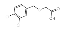 structure of CAS# 65051-00-5, (3,4-Dichlorobenzyl)Thio]Acetic Acid;2-[(3,4-Dichlorophenyl)Methylthio]Acetate;2-[(3,4-Dichlorobenzyl)Thio]Acetate;2-[(3,4-Dichlorophenyl)Methylsulfanyl]Ethanoate