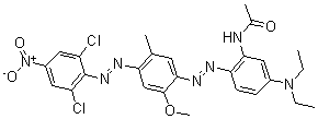 CAS#: 65059-84-9， N-[2-[[4-[(2,6-Dichloro-4-Nitrophenyl)Azo]-2-Methoxy-5-Methylphenyl]Azo]-5-(Diethylamino)Phenyl]-Acetamide