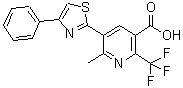 CAS#: 651004-85-2， 6-Methyl-5-(4-phenyl-1,3-thiazol-2-yl)-2-(trifluoromethyl)nicotinic acid