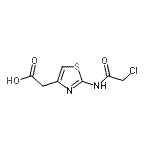 structure of CAS# 65243-18-7, {2-[(Chloroacetyl)amino]-1,3-thiazol-4-yl}acetic acid;2-(2-Chloroacetamido)-4-thiazoleacetic acid;2-(2-CHLOROACETAMIDO)-4-THIAZOLEACETIC AID;2-(2-CHLOROACETAMIDO)-4-THIAZOLEACETICACID