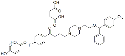 CAS 登录号：65329-80-8， N-[2-(4-甲氧基二苯甲基氧基)乙基]-N'-[3-(4-氟苯甲酰)丙基]哌嗪二马来酸盐