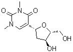 CAS 登录号：65358-16-9， (1R)-1,4-脱水-2-脱氧-1-(1,3-二甲基-2,4-二氧代-1,2,3,4-四氢-5-嘧啶基)-D-赤式-戊糖醇
