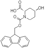 structure of CAS# 653589-37-8, (2S,4R)-1-[(9H-Fluoren-9-ylmethoxy)carbonyl]-4-hydroxy-2-piperidinecarboxylic acid;Fmoc-(2S,4R)-4-hydroxypiperidine-2-carboxylic acid