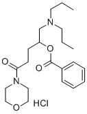 CAS 登录号:65446-89-1, 4-(4-(苯甲酰氧基)-5-(二丙基氨基)-1-氧代戊基)-吗啉单盐酸盐