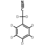 structure of CAS# 65538-26-3, (<sup>2</sup>H<sub>5</sub>)Phenyl(<sup>2</sup>H<sub>2</sub>)acetonitrile;Benzyl cyanide-d7;BENZYL-D7CYANIDE,98ATOM%D;Phenylacetonitrile-d7
