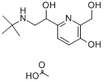 structure of CAS# 65652-44-0, 2-(Hydroxymethyl)-6-(1-Hydroxy-2-Tert-Butylamino-Ethyl)-Pyridin-3-Ol;Acetic Acid;6-[2-(Tert-Butylamino)-1-Hydroxy-Ethyl]-2-(Hydroxymethyl)Pyridin-3-Ol;Acetic Acid;6-[2-(Tert-Butylamino)-1-Hydroxyethyl]-2-(Hydroxymethyl)-3-Pyridinol;Acetic Acid;6-[2-(Tert-Butylamino)-1-Hydroxy-Ethyl]-2-Methylol-Pyridin-3-Ol