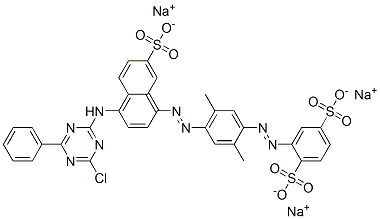 CAS#: 66261-70-9， Trisodium 2-[[4-[[4-[(4-Chloro-6-Phenyl-1,3,5-Triazin-2-Yl)Amino]-7-Sulphonato-1-Naphthyl]Azo]-2,5-Dimethylphenyl]Azo]Benzene-1,4-Disulphonate