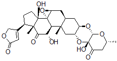 CAS#: 66419-08-7， 14-Hydroxy-3beta,2alpha-[[(2S,6R)-Tetrahydro-3,5-Dihydroxy-6-Methyl-4-Oxo-2H-Pyran-2,3-Diyl]Bis(Oxy)]-5alpha-Card-20(22)-Enolide
