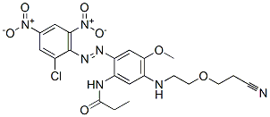 CAS#: 66693-27-4， N-[2-[(2-Chloro-4,6-Dinitrophenyl)Azo]-5-[[2-(2-Cyanoethoxy)Ethyl]Amino]-4-Methoxyphenyl]Propionamide