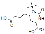 结构式 CAS# 66713-87-9, (2S)-2-[[(1,1-二甲基乙氧基)羰基]氨基]-辛烷二酸