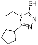 structure of CAS# 667412-81-9, 5-Cyclopentyl-4-ethyl-4H-1,2,4-triazole-3-thiol;5-cyclopentyl-4-ethyl-1,2,4-triazole-3-thiol;5-Cyclopentyl-4-ethyl-4H-1,2,4-triazole-3-thiol;MFCD04054538