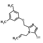 structure of CAS# 667413-38-9, 4-Allyl-5-[(3,5-dimethylphenoxy)methyl]-4H-1,2,4-triazole-3-thiol;4-Allyl-5<wbr>-(3,5-dim<wbr>ethyl-phe<wbr>noxymethy<wbr>l)-4H-[1,<wbr>2,4]triaz<wbr>ole-3-thi<wbr>ol;5-[(3,5-d<wbr>imethylph<wbr>enoxy)met<wbr>hyl]-4-(p<wbr>rop-2-en-<wbr>1-yl)-4H-<wbr>1,2,4-tri<wbr>azole-3-t<wbr>hiol;5-[(3,5-d<wbr>imethylph<wbr>enoxy)met<wbr>hyl]-4-pr<wbr>op-2-enyl<wbr>-1,2,4-tr<wbr>iazole-3-<wbr>thiol