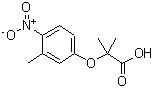 structure of CAS# 667413-76-5, 2-Methyl-2-(3-methyl-4-nitrophenoxy)propanoic acid;2-Methyl-2-(3-methyl-4-nitrophenoxy)propanoic acid;MFCD03422270
