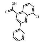 structure of CAS# 667436-24-0, 8-Chloro-2-(3-pyridinyl)-4-quinolinecarboxylic acid;8-chloro-2-(3-pyridyl)quinoline-4-carboxylic acid;8-chloro-2-(pyridin-3-yl)quinoline-4-carboxylic acid;8-Chloro-2-pyridin-3-ylquinoline-4-carboxylic acid