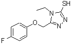 structure of CAS# 667436-83-1, 4-Ethyl-5-[(4-fluorophenoxy)methyl]-4H-1,2,4-triazole-3-thiol;4-ethyl-5-[(4-fluorophenoxy)methyl]-1,2,4-triazole-3-thiol;4-Ethyl-5<wbr>-[(4-fluo<wbr>rophenoxy<wbr>)methyl]-<wbr>4H-1,2,4-<wbr>triazole-<wbr>3-thiol;MFCD03900609