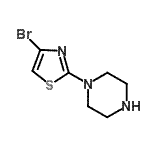 structure of CAS# 668484-59-1, 1-(4-Bromo-1,3-thiazol-2-yl)piperazine;1-(4-Brom-1,3-thiazol-2-yl)piperazin;1-(4-Bromo-1,3-thiazol-2-yl)piperazine;1-(4-Bromo-1,3-thiazol-2-yl)pipérazine