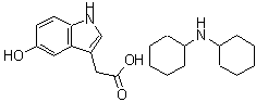 structure of CAS# 66866-39-5, N-Cyclohexylcyclohexanamine (5-hydroxy-1H-indol-3-yl)acetate;5-HYDROXYINDOLE-3-ACETIC ACID (DICYCLOHEXYLAMMONIUM) SALT;5-HYDROXYINDOLE-3-ACETIC ACID DICYCLOHEXYLAMMONIUM SALT;H-6205