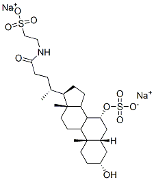 CAS 登录号：66874-12-2， 2-[[(4R)-4-[(3R,5S,7R,10S,13R,17R)-3-羟基-10,13-二甲基-7-磺酸氧基-2,3,4,5,6,7,8,9,11,12,14,15,16,17-十四氢-1H-环戊并[a]菲-17-基]戊酰]氨基]乙烷磺酸二钠